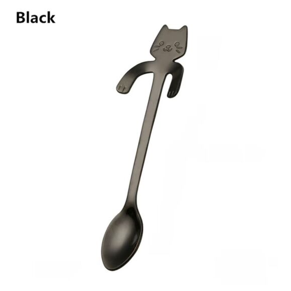 NEW Cat shaped coffee or teaspoon, stocking stuffer for cat lover gift, coworker - Picture 5 of 9